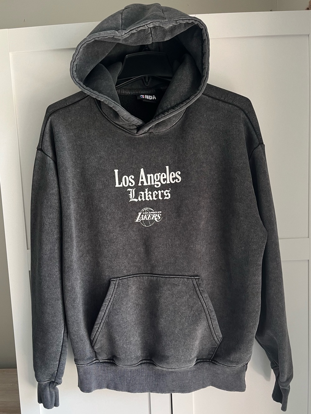 NBA Los Angeles Lakers Black Washed gray Pullover Hoodie soft